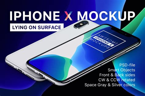 Download iPhone X Mockup - Lying On Surface